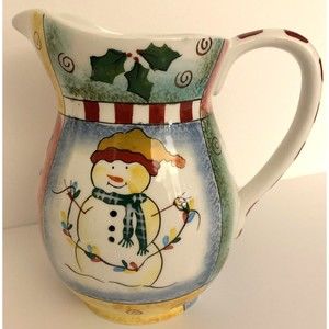 Pfaltzgraff Holiday Magic Beverage Pitcher 48 Ounce 7.75 " H READ